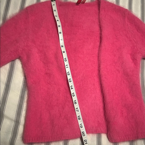 Angora Cardigan Sweater Jumper Small in Bright Pink Women’s Small - Picture 9 of 11